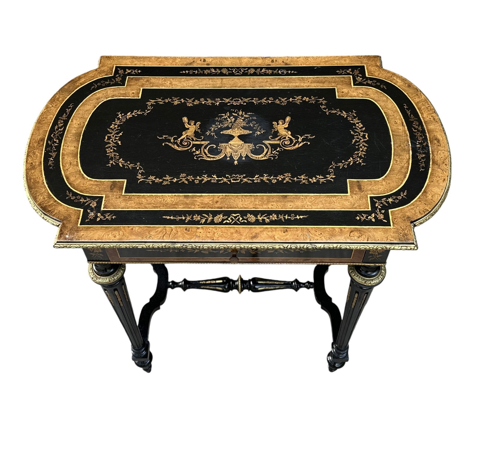 FRENCH NAPOLEON III MARQUETRY INLAID SALON TABLE (1 of 5)