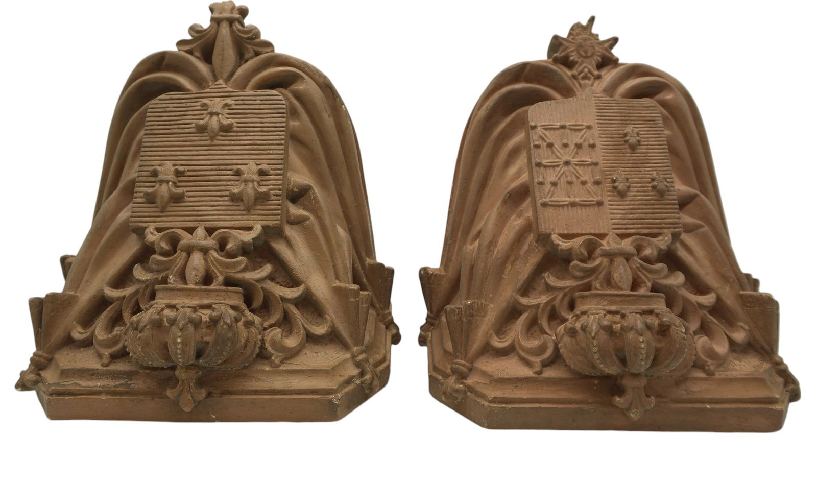 PAIR OF FRENCH TERRACOTTA ARCHITECTURAL CORBELS / BRACKETS (1 of 4)