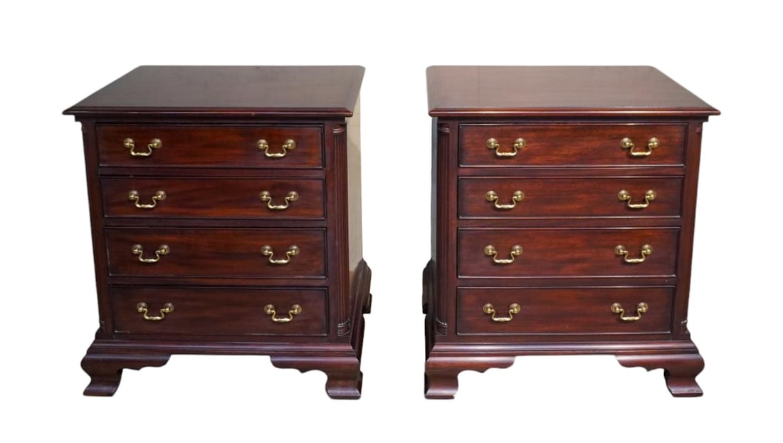 PAIR OF HENKEL HARRIS MAHOGANY CHESTS (1 of 7)