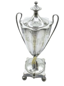 LARGE AESTHETIC ERA SHEFFIELD PLATE TEA URN