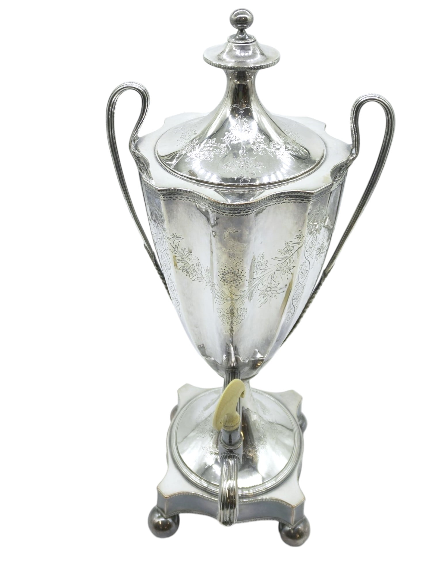 LARGE AESTHETIC ERA SHEFFIELD PLATE TEA URN (1 of 8)