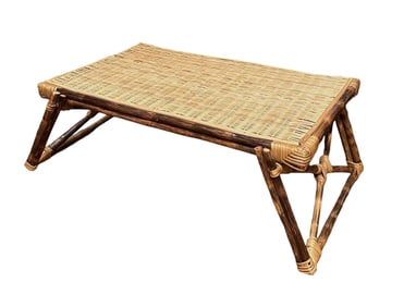 VINTAGE MCM BAMBOO BREAKFAST IN BED TRAYS - A PAIR