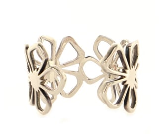 TIFFANY & CO. ELSA PERETTI STERLING FLOWER CUFF BRACELET