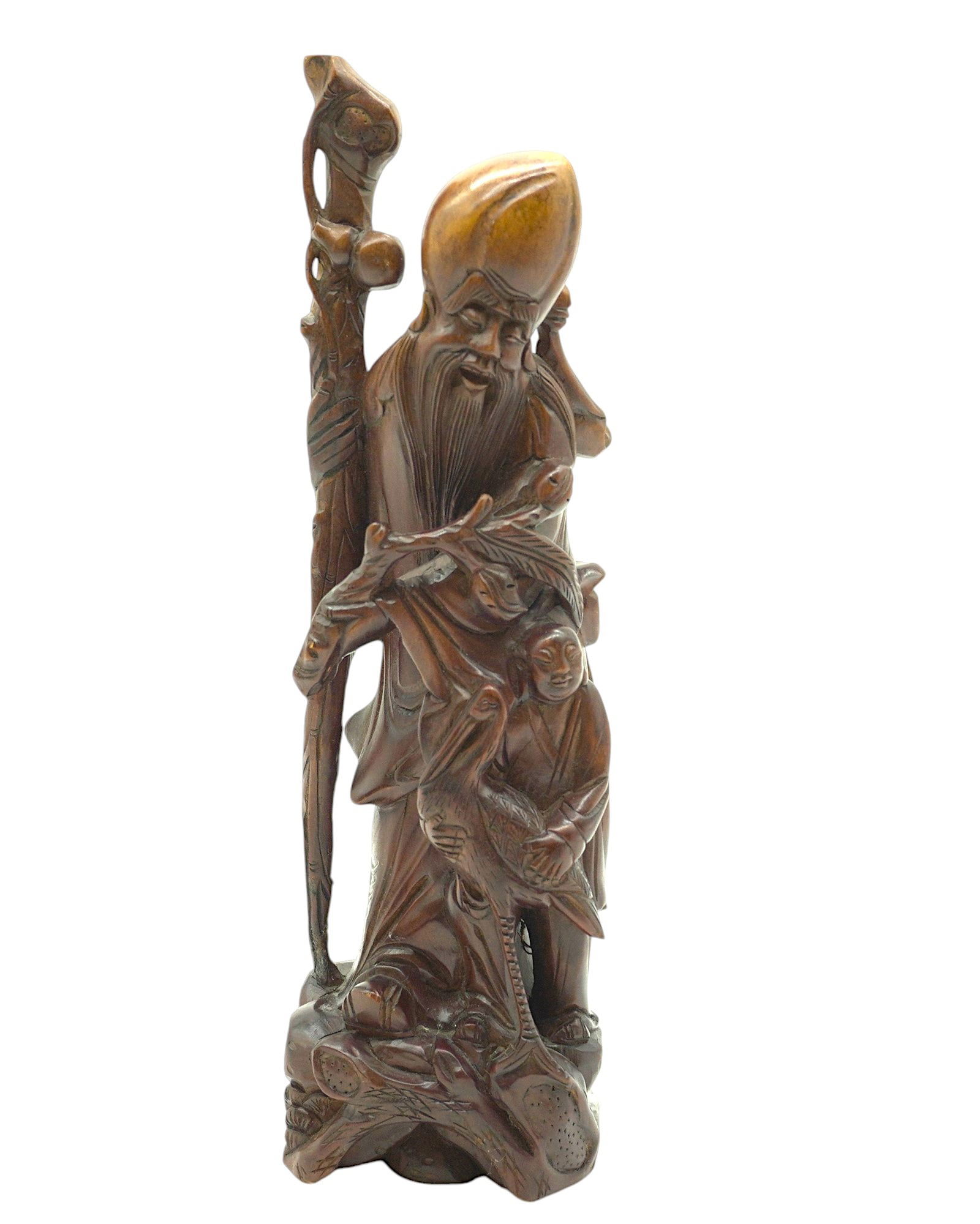 CHINESE CARVED ROSEWOOD FIGURE SHOUXING (1 of 7)