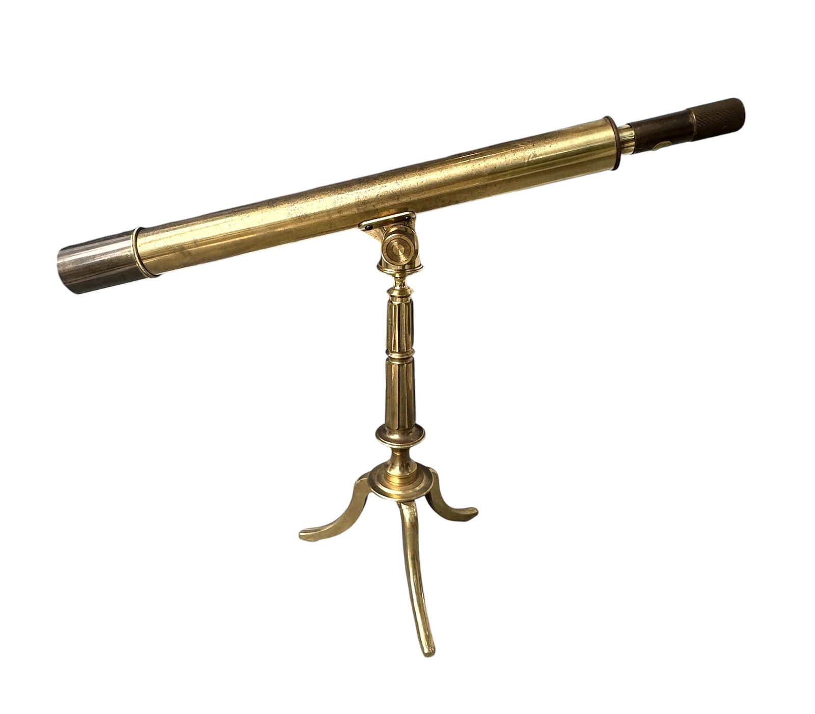 VINTAGE BRASS MARITIME TELESCOPE/ SPYGLASS ON TRIPOD (1 of 2)