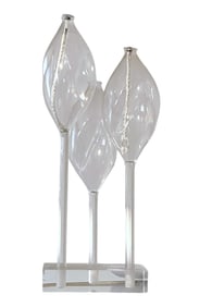 RARE MCM BELAG CLEAR GLASS OIL LAMP WITH LUCITE BASE