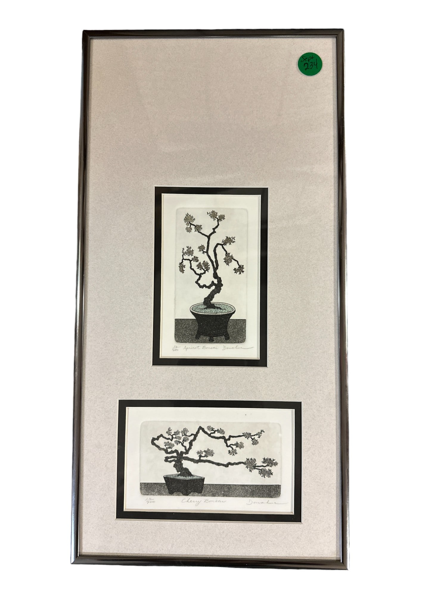 LEO DONAHUE FRAMED CHERRY BLOSSOM ETCHINGS (1 of 4)