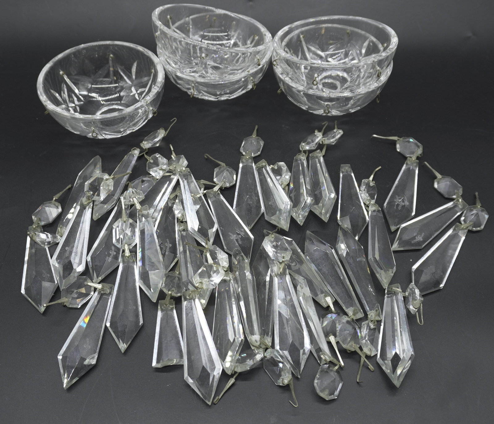 WATERFORD CRYSTAL CHANDELIER PRISMS & BOBECHES: xxxx