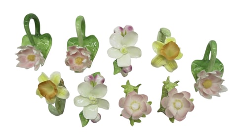 11 FINE BONE CHINA NAPKIN FLORAL RINGS