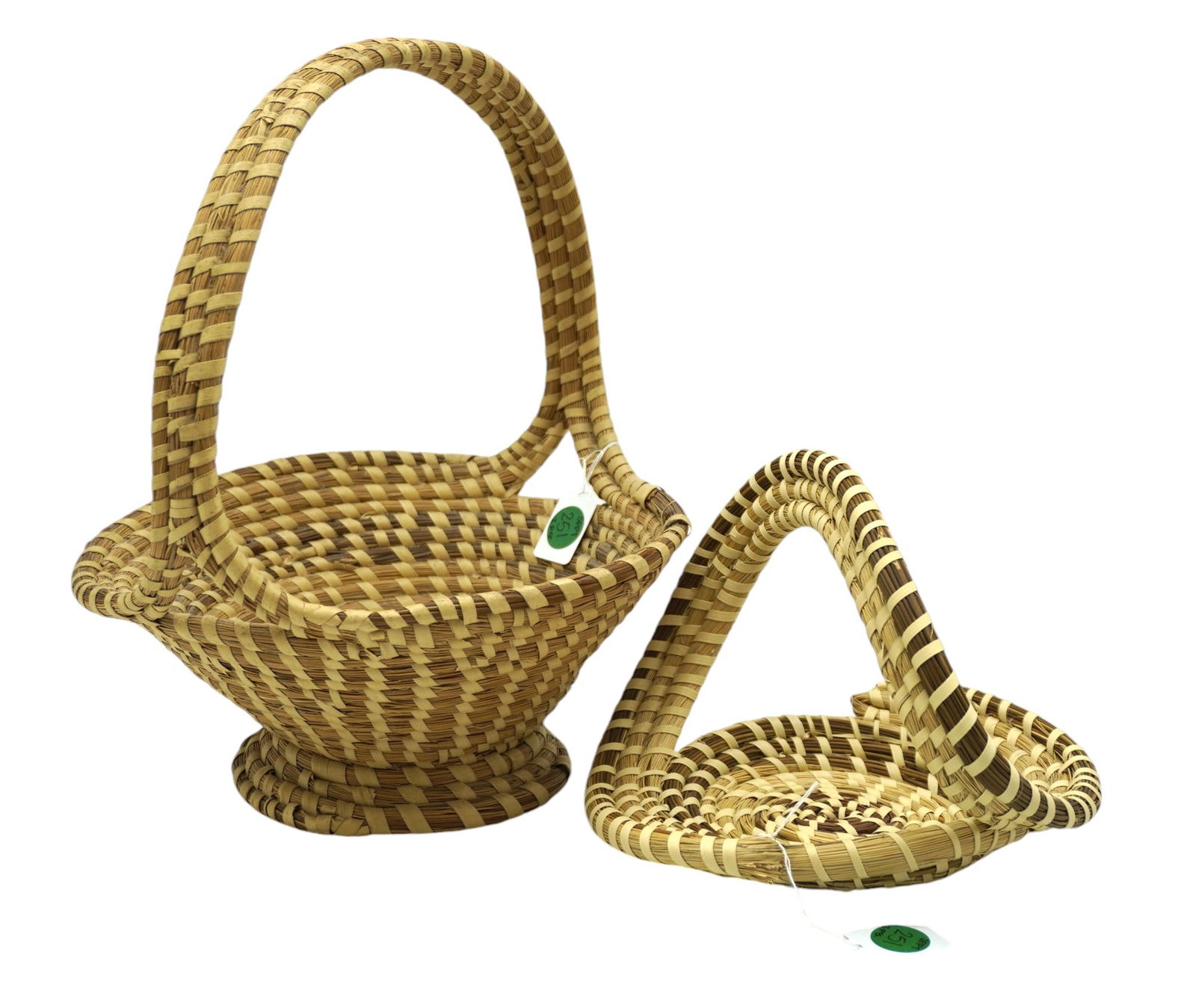 PAIR CHARLESTON GULLAH SWEETGRASS BASKETS (1 of 3)