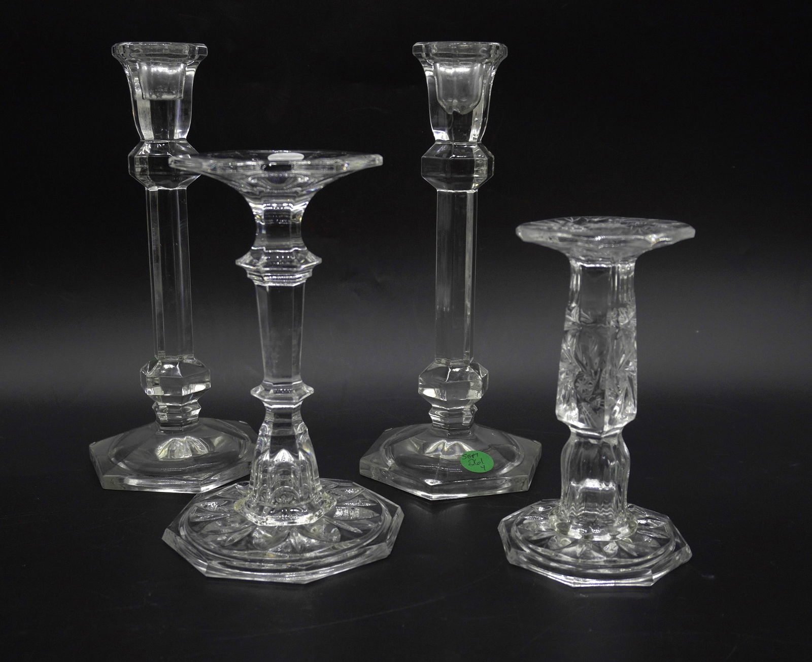 4 CRYSTAL CANDLE HOLDERS & CANDLESTICKS (1 of 5)