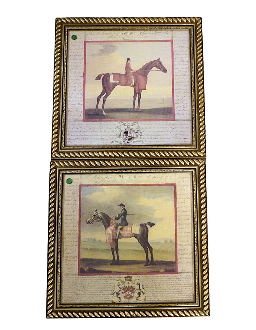 BOMBAY AND COMPANY FRAMED ROAN AND BLACK HORSE PRINTS BY CHEVAL ROUAN: Bombay and Company Framed Roan and Black Horse Prints by Cheval Rouan in beautiful custom frames. Each measaures about 19" x 19", total lot weight is 11lbs 12 oz.