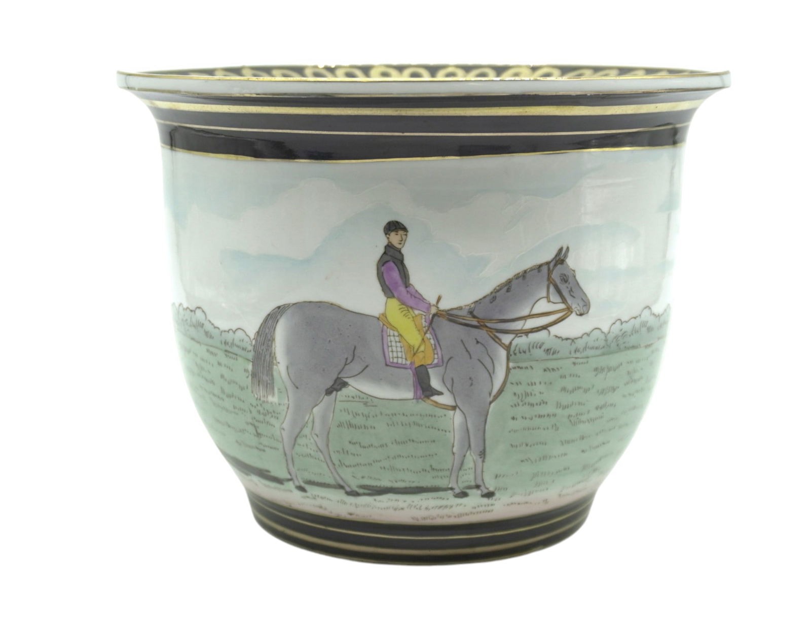 HAND PAINTED CHINESE EXPORT EQUESTRIAN VASE (1 of 7)