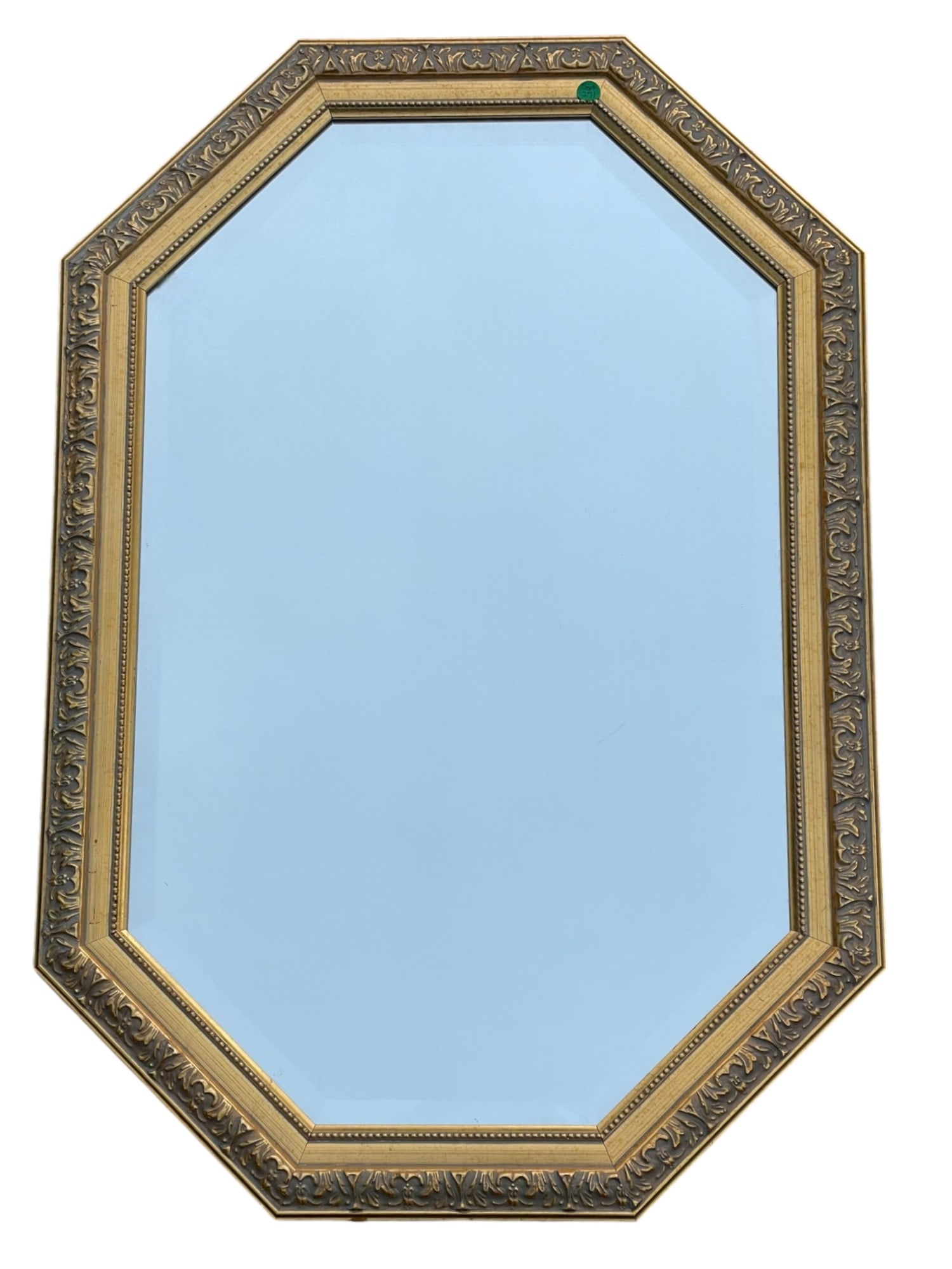 MCM ORNATE GOLD OCTAGONAL BEVELED WALL MIRROR (1 of 3)