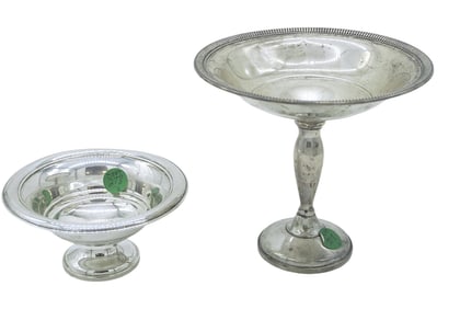 2 STERLING SILVER WEIGHTED COMPOTES