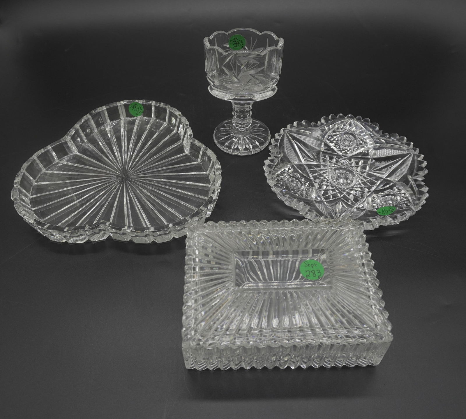 4 pc VINTAGE CUT CRYSTAL & GLASS (1 of 5)