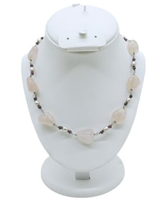ROSE QUARTZ AND PEARL NECKLACE
