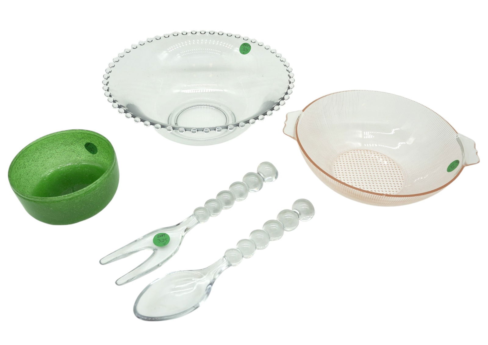 4 pc VINTAGE GLASS INCL CANDLEWICK BOWL (1 of 5)