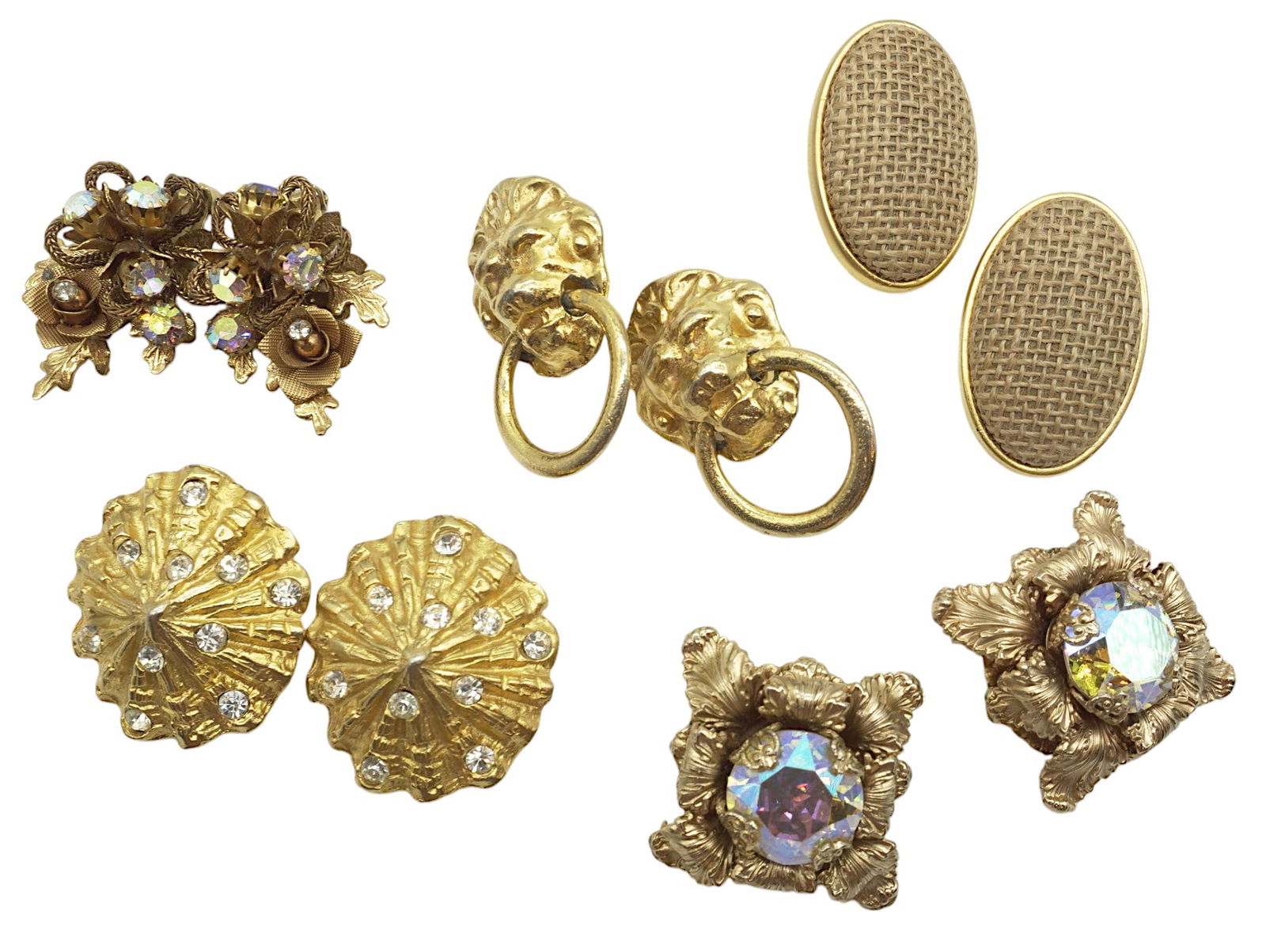 5 PAIRS OF MID-CENTURY CLIP ON EARRINGS - NORMA JEAN, MIMI DI NI, ETC. (1 of 1)