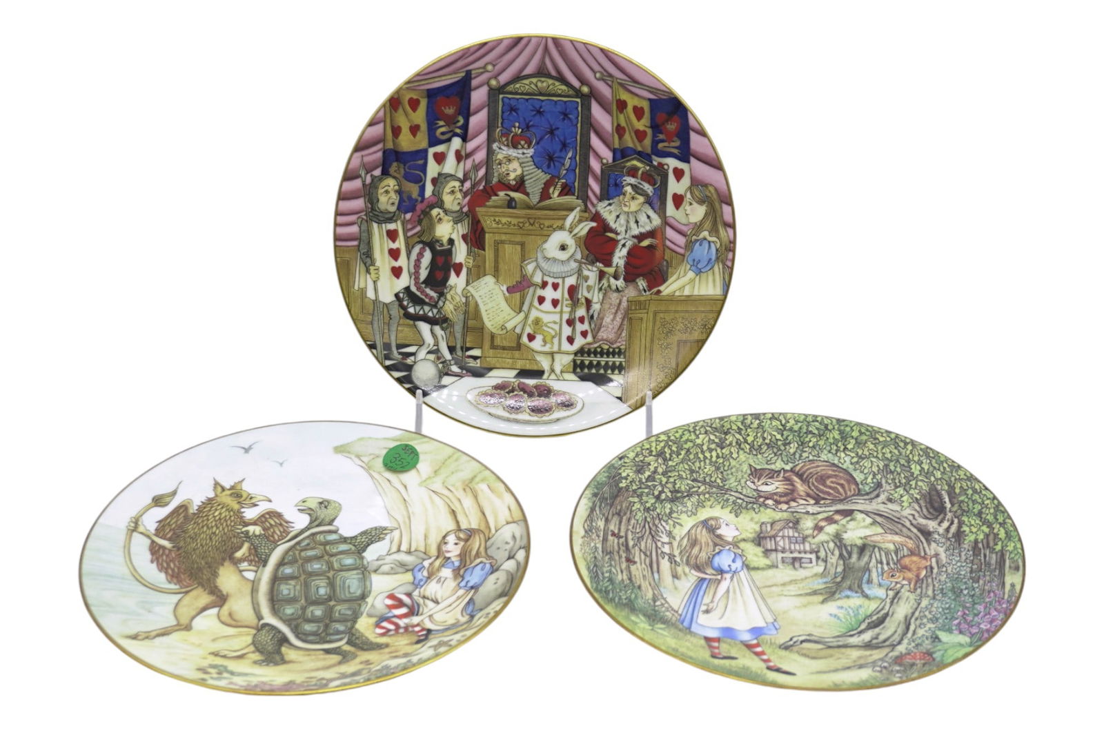 3 ALICE IN WONDERLAND PORCELAIN LIMOGES COLLECTORS PLATES (1 of 6)