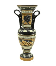 COPPER HAND PAINTED GREEK VASE