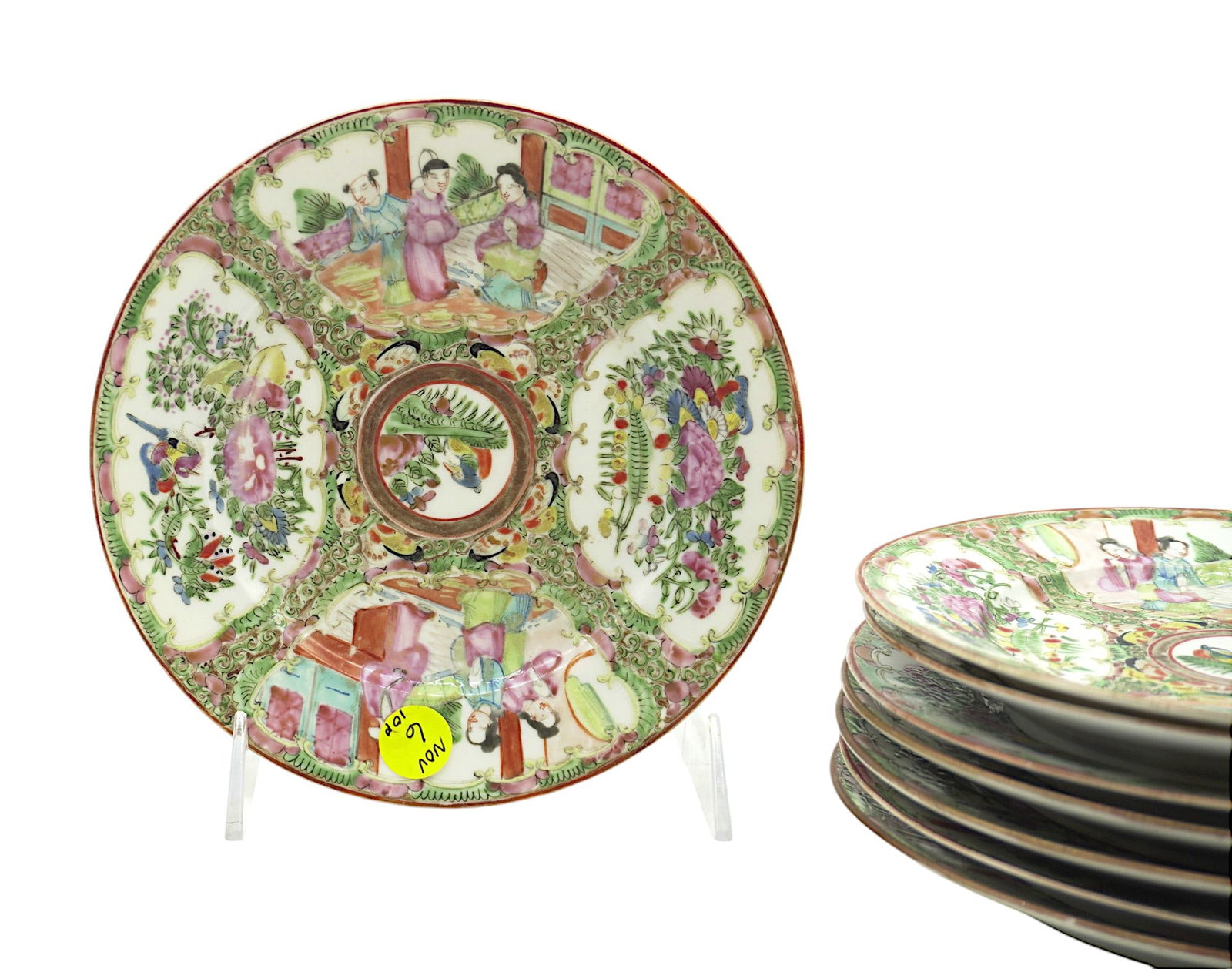 10 PC ANTIQUE CHINESE ROSE MEDALLION (1 of 5)