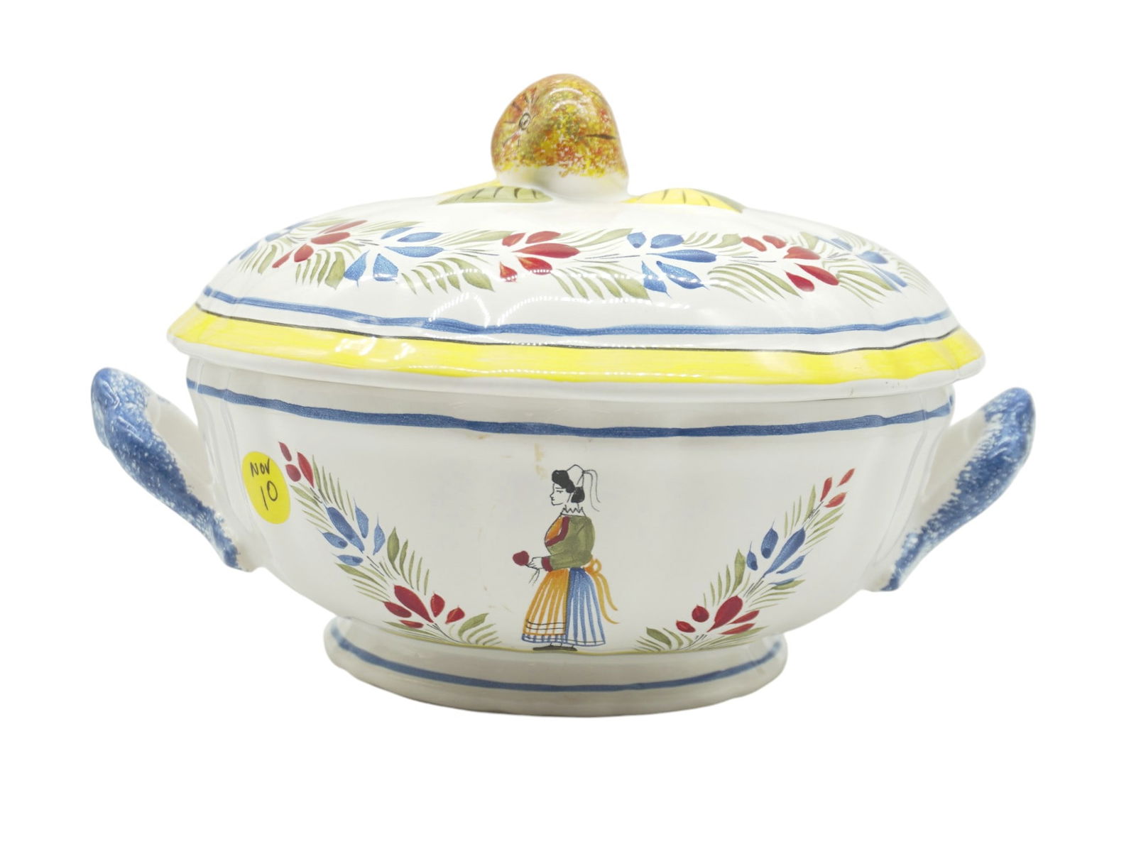 HENRIOT QUIMPER FAIENCE COVERED VEGETABLE TUREEN (1 of 5)