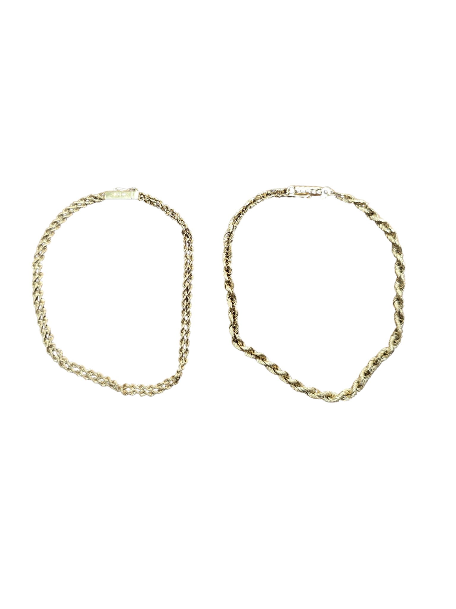 PAIR 14K YELLOW GOLD ROPE BRACELETS (1 of 3)