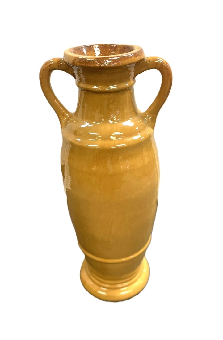 LARGE ITALIAN TERRACOTTA MUSTARD FLOOR VASE (1 of 1)