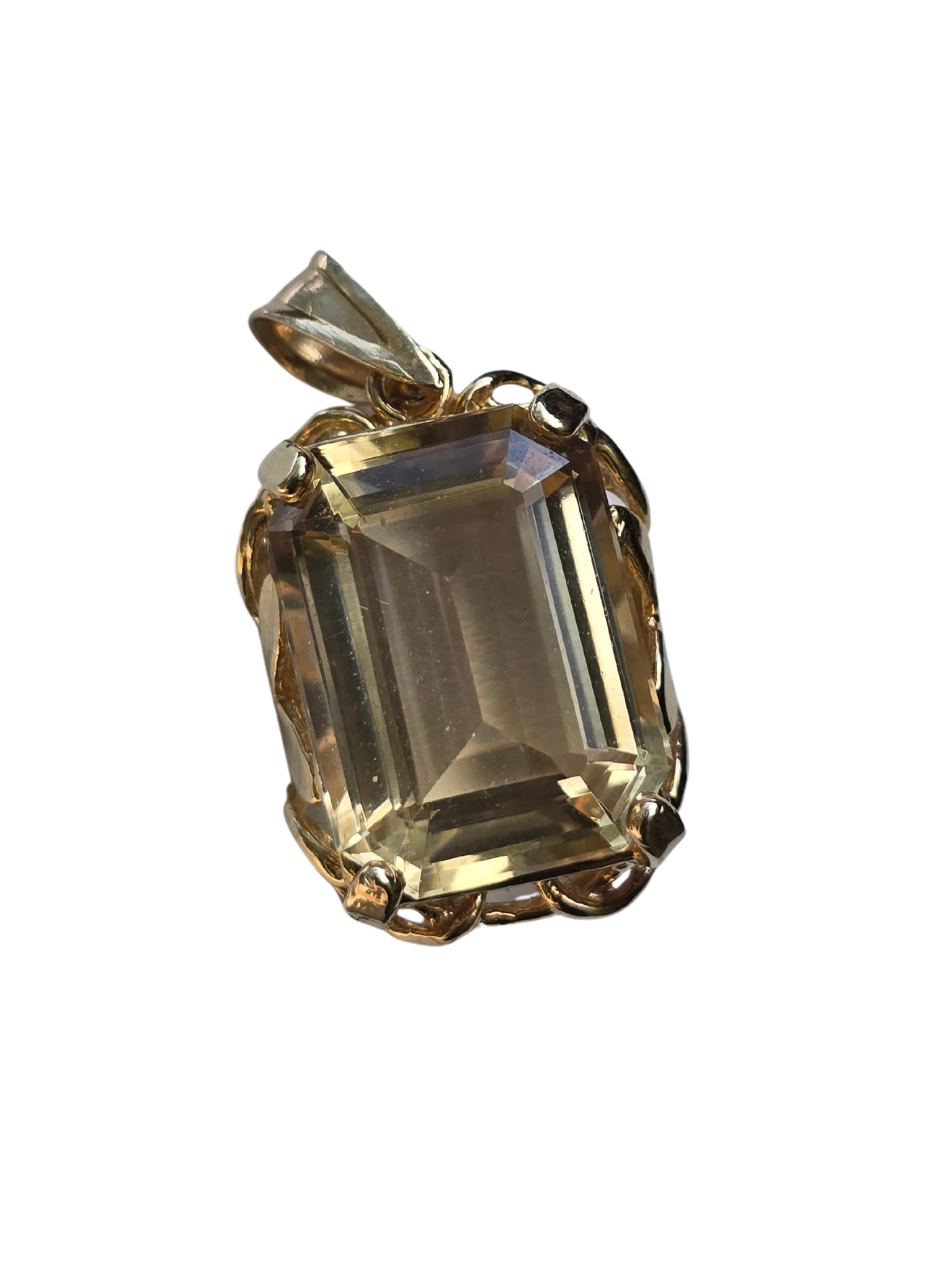 ESTATE 14k LARGE CITRINE PENDANT (1 of 3)