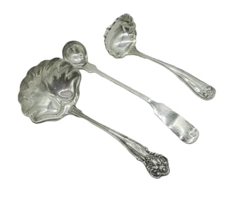 3 STERLING & COIN SILVER LADLES