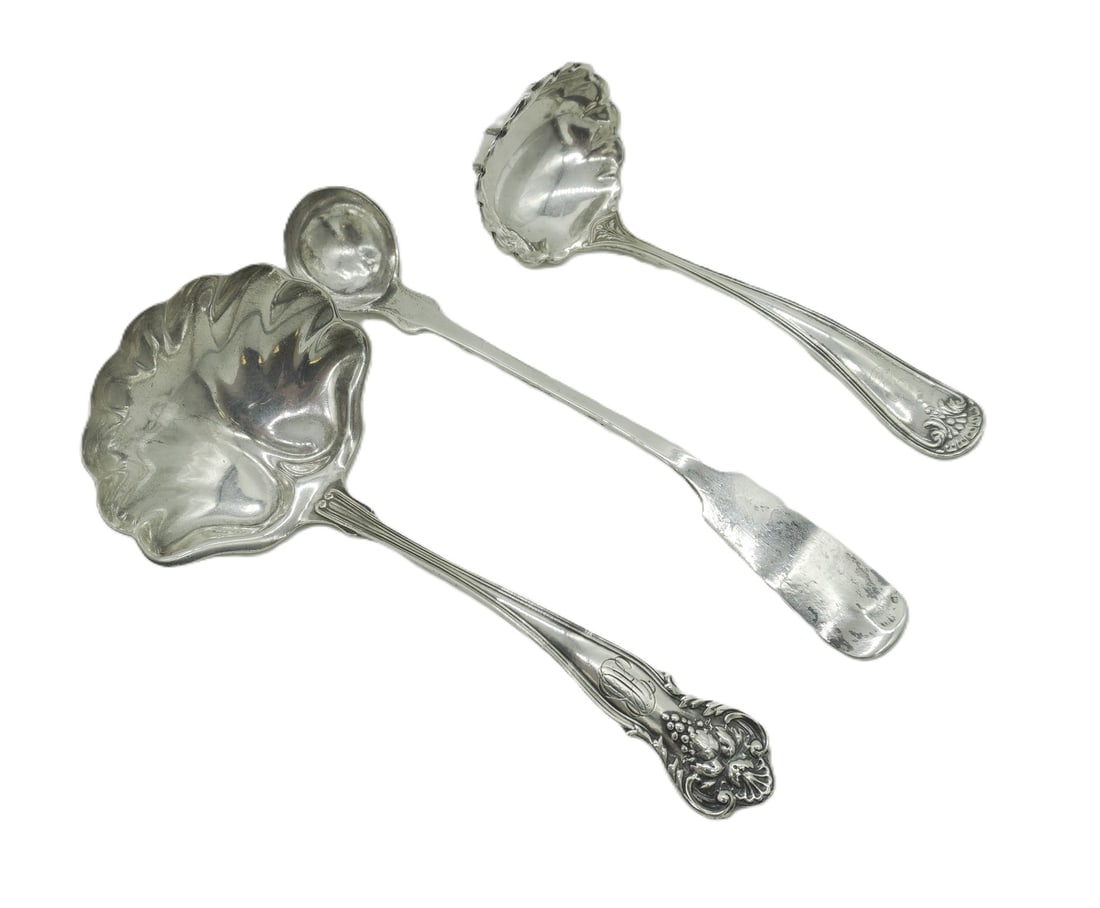 3 STERLING & COIN SILVER LADLES (1 of 3)