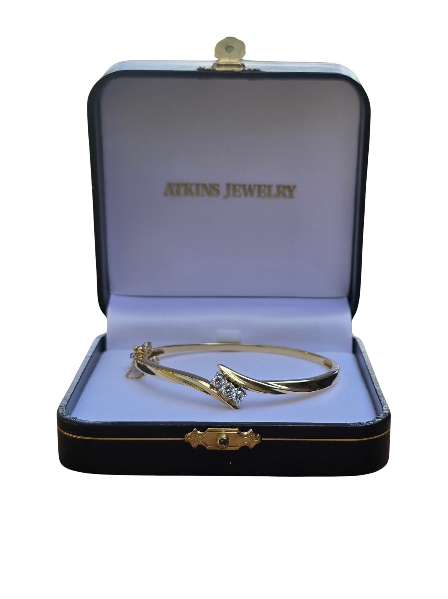 14k YELLOW GOLD DIAMOND BANGLE BRACELET (1 of 3)