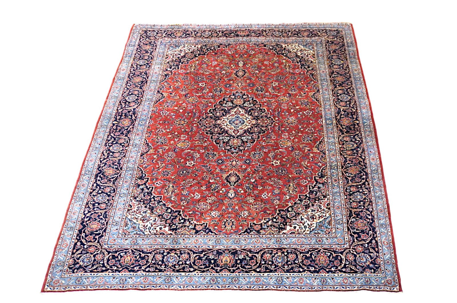 LARGE HAND KNOTTED PERSIAN KASHAN 9'11" x 13'3" (1 of 4)