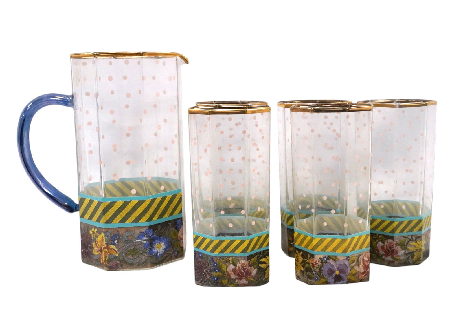 6 PC 1983 MACKENZIE CHILDS LEMONADE SET (1 of 5)