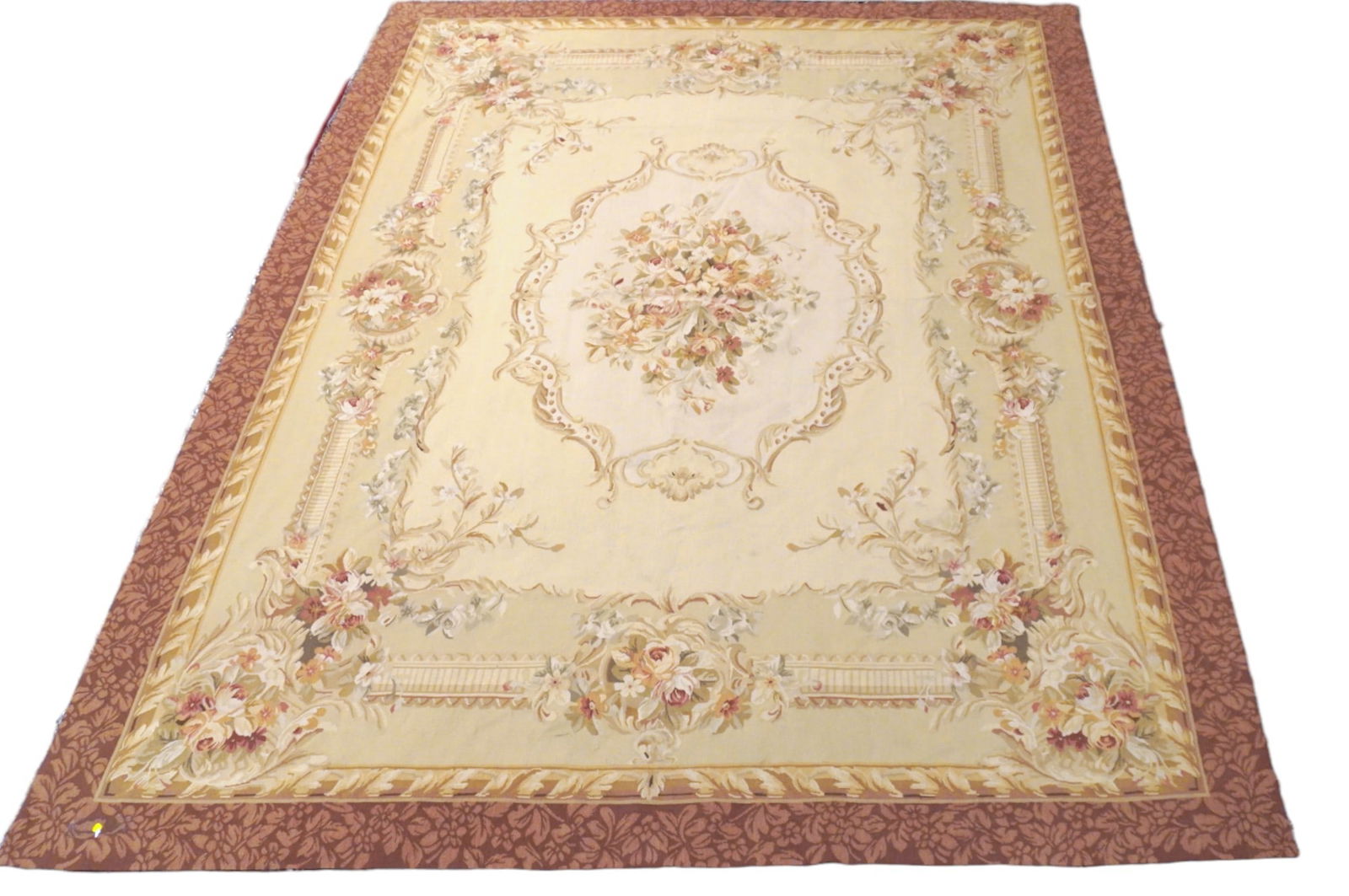 LARGE AUBUSSON HAND KNOTTED WOOL AREA RUG (1 of 3)