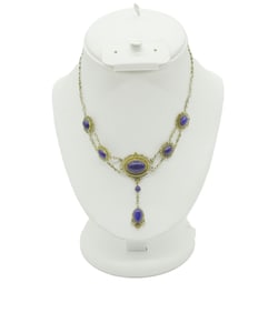ANTIQUE ITALIAN FILIGREE SODALITE NECKLACE