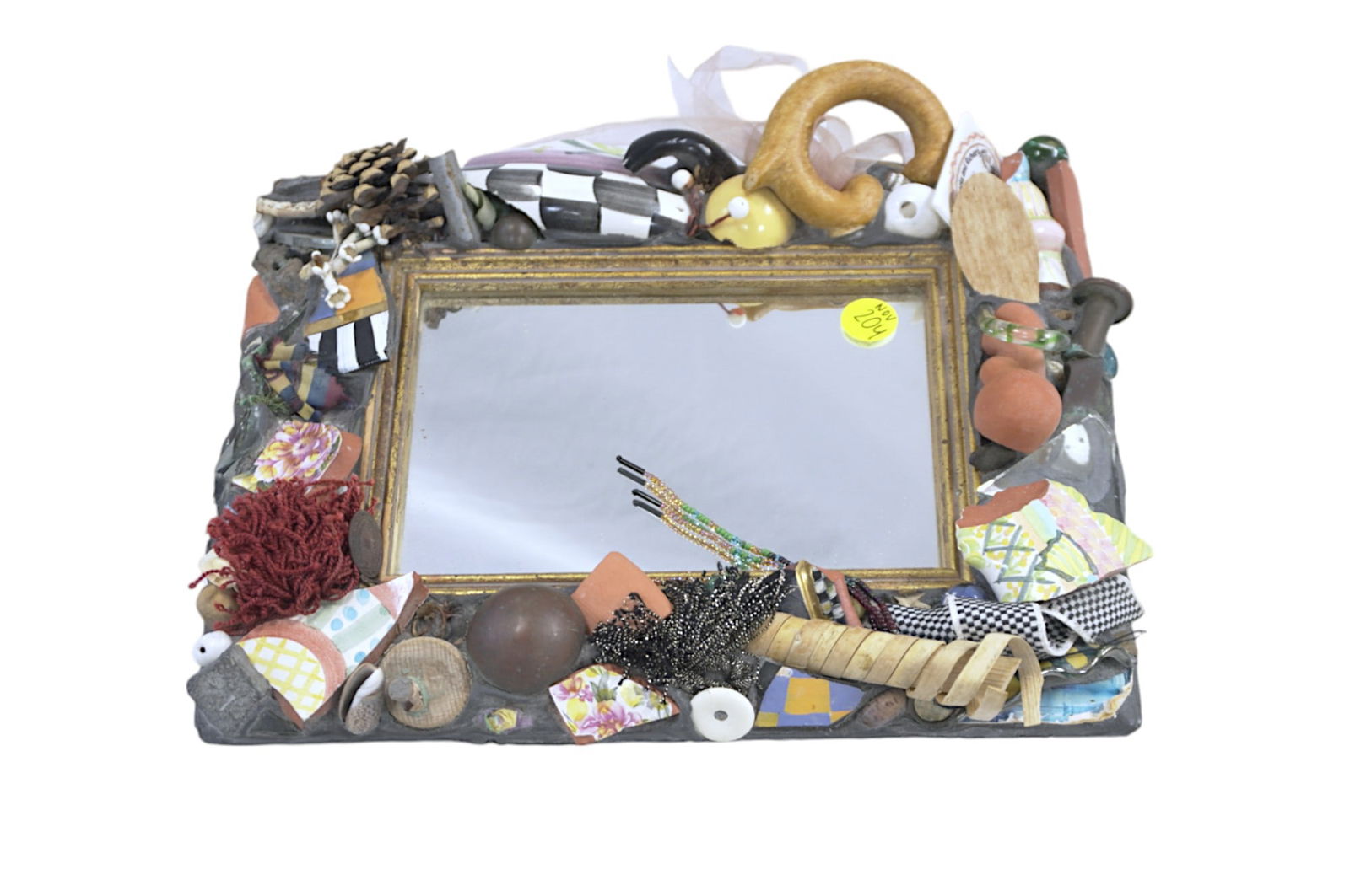 RARE MACKENZIE-CHILDS POTLUCK VICTORIAN PUTTY SHARD MIRROR (1 of 3)