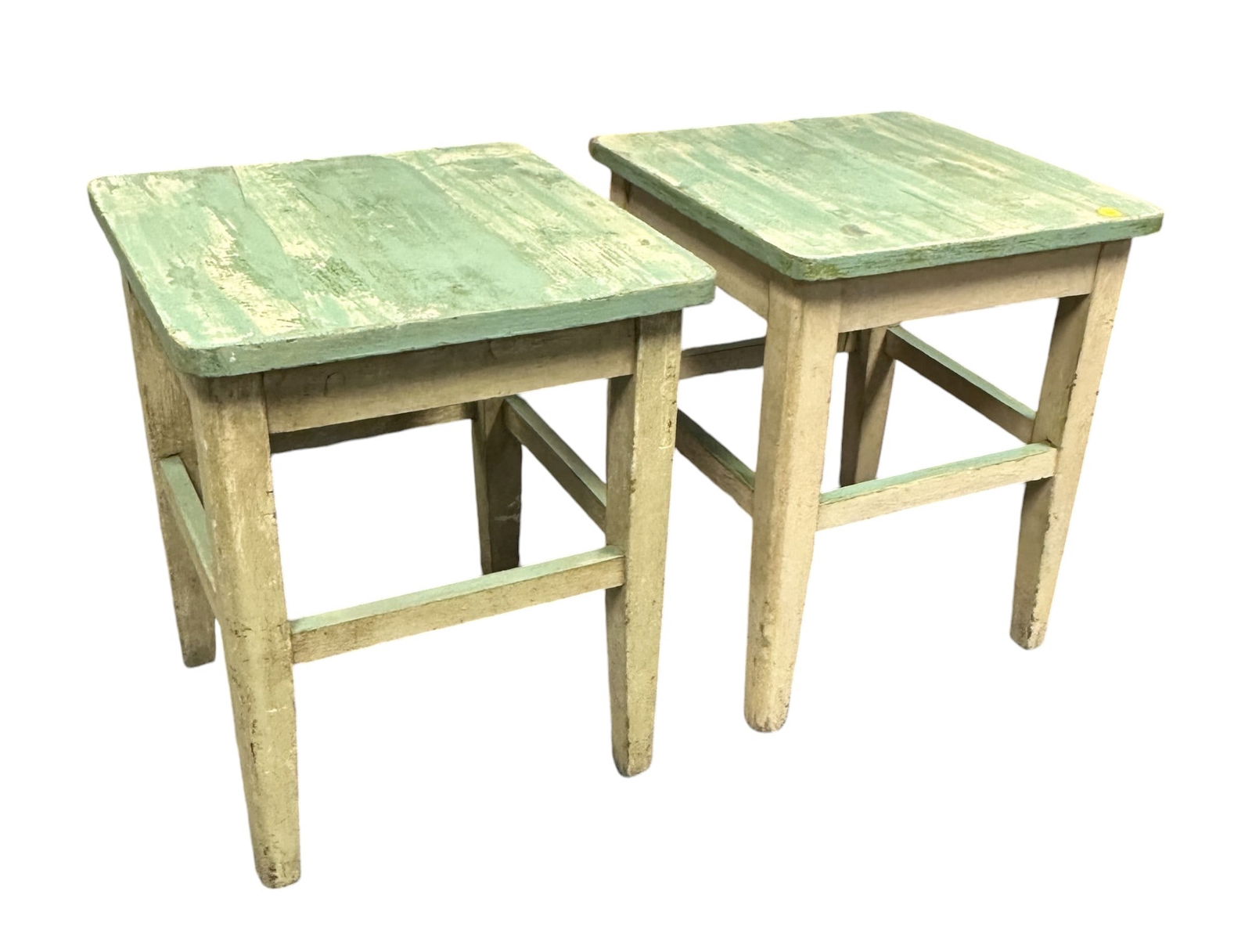 PAIR ANTIQUE PAINTED STOOLS / TABLES (1 of 3)