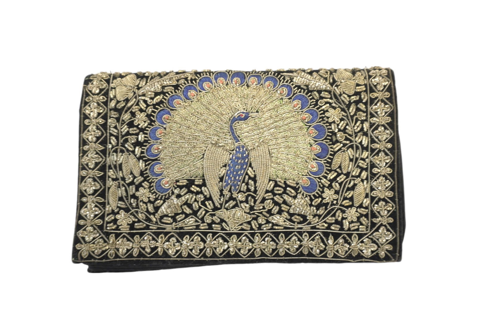 VINTAGE HAND STITCHED PEACOCK EVENING PURSE (1 of 1)