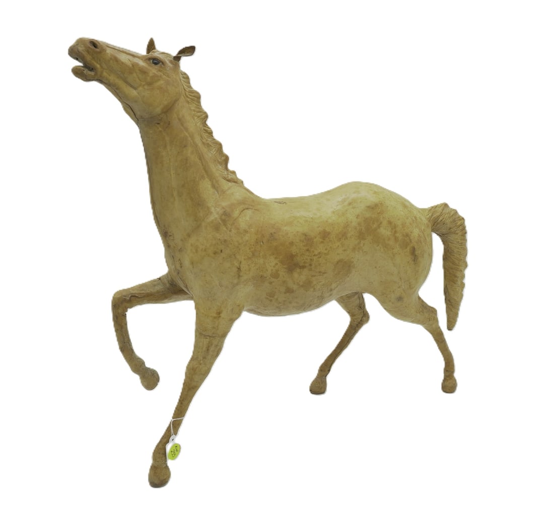 VINTAGE LEATHER COVERED DETAILED HORSE (1 of 9)