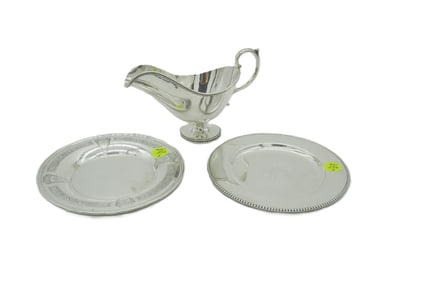 3 PC STERLING SAUCE & 2 STERLING SMALL PLATES