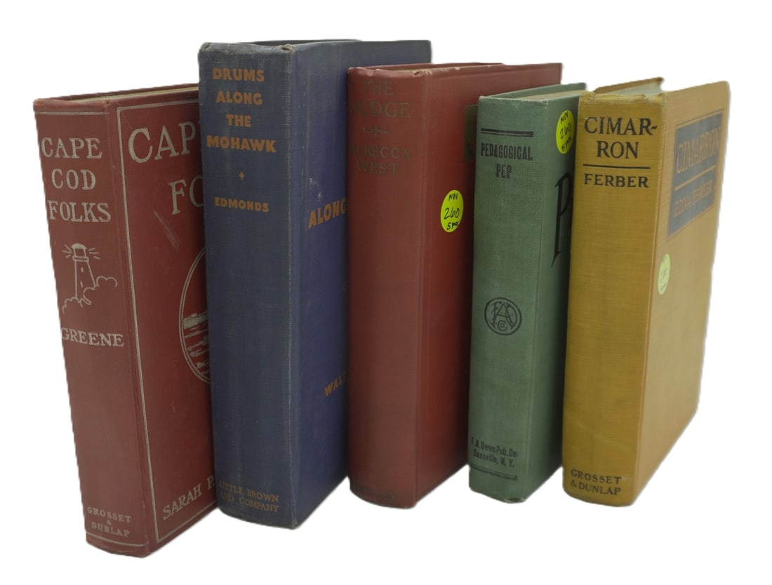 5 ANTIQUE BOOKS IN VARIOUS COLORFUL COVERS - INCL. CAPE COD FOLKS, THE JUDGE, ETC. (1 of 8)