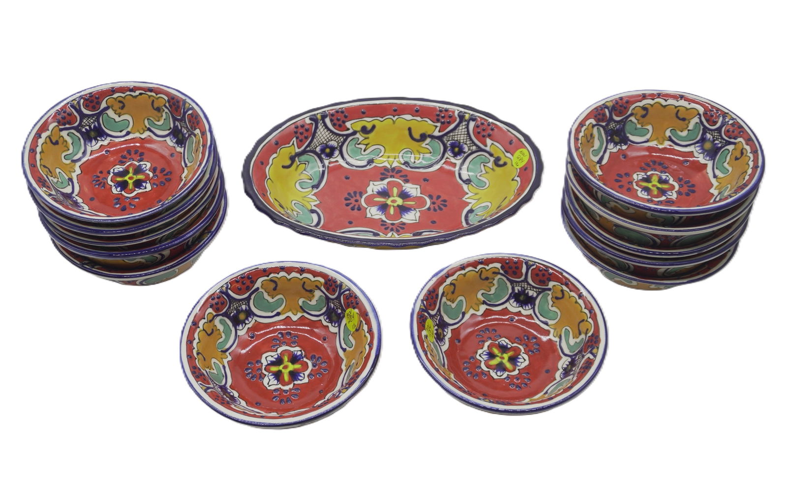 13 PC MEXICAN TALAVERA POTTERY BOWLS & SERVING (1 of 5)