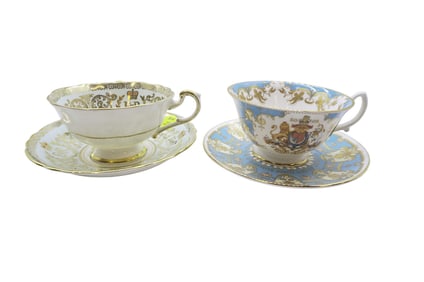 2 QUEEN ELIZABETH TEACUPS 1953 & 2002