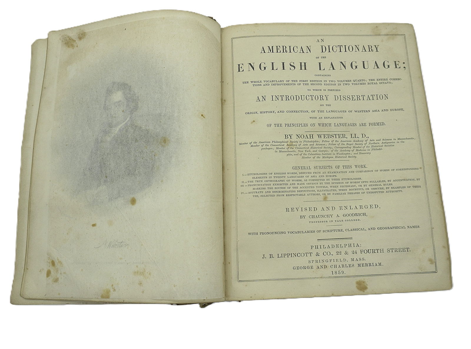 1859 WEBSTER'S DICTIONARY UNABRIDGED (1 of 7)