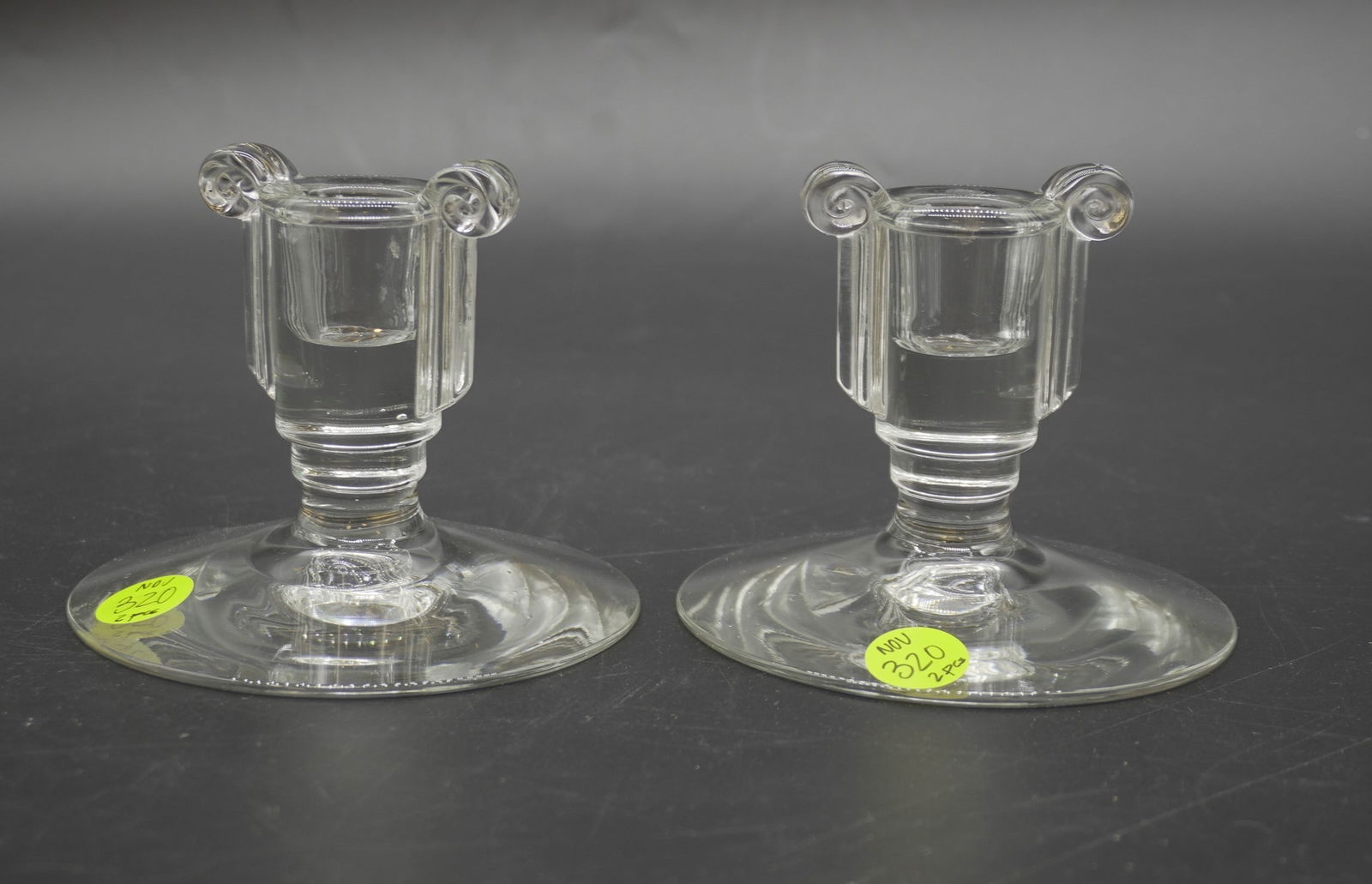 FOSTORIA 1930s ART DECO CANDLESTICK HOLDERS (1 of 6)