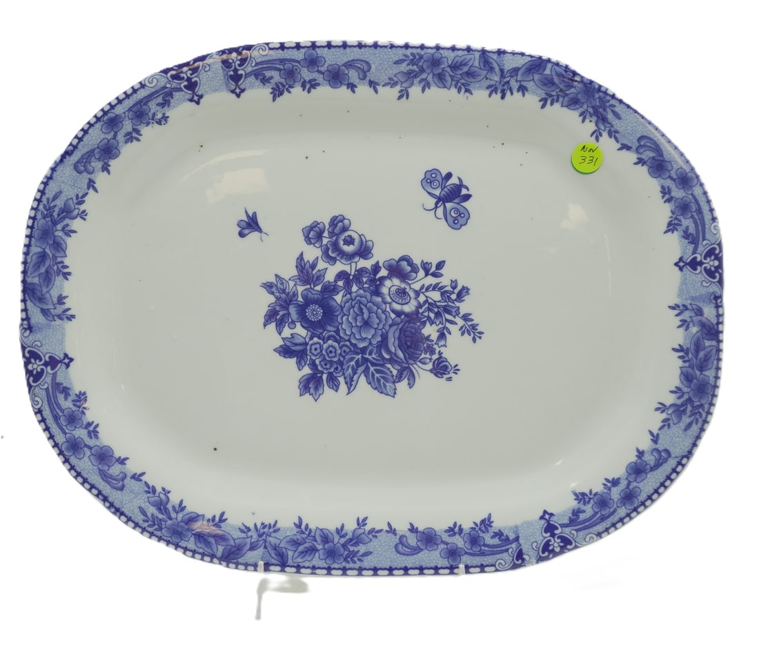 LARGE VICTORIA WARE BLUE & WHITE PLATTER (1 of 3)