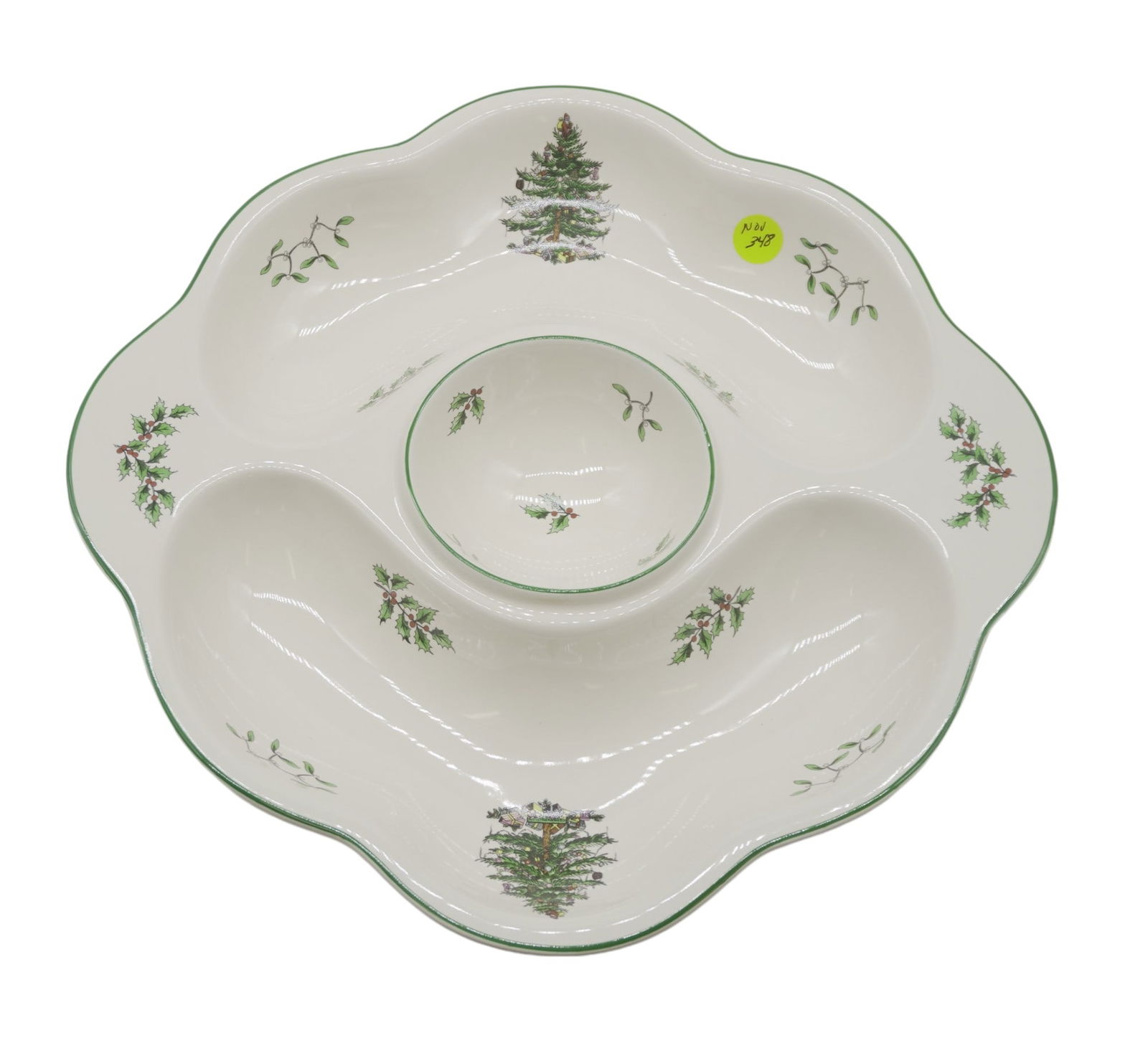 SPODE CHRISTMAS TREE CRUDITE SERVING DISH (1 of 3)