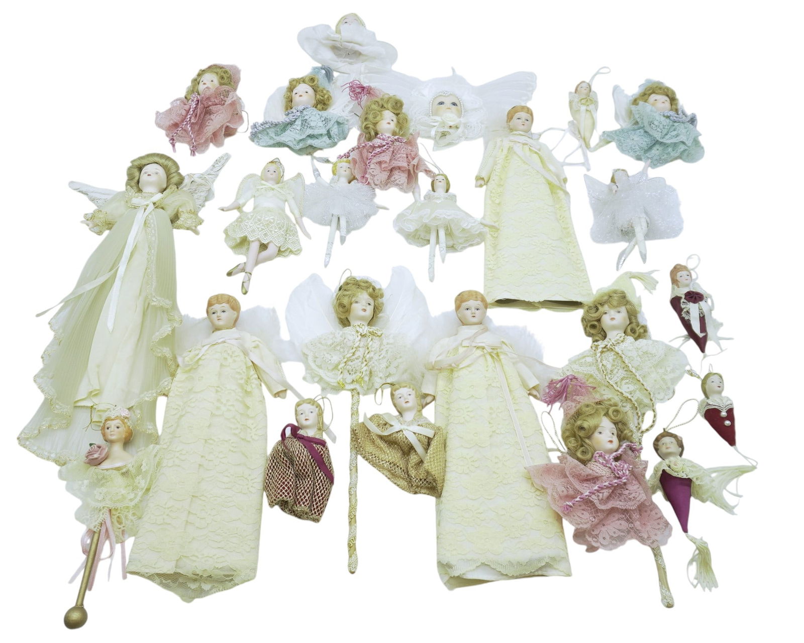 24 VINTAGE PORCELAIN DOLL ORNAMENTS (1 of 4)